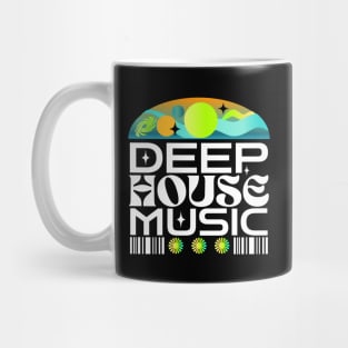 DEEP HOUSE  - Orbs And Stars (lime/blue/orange) Mug